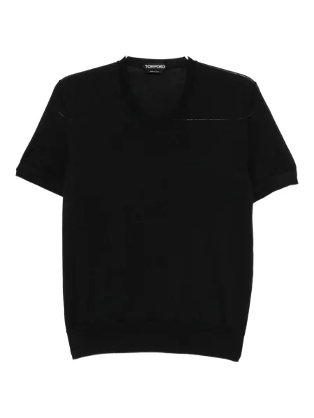 Tricou Tom Ford tricotate cu decolteu în V negru