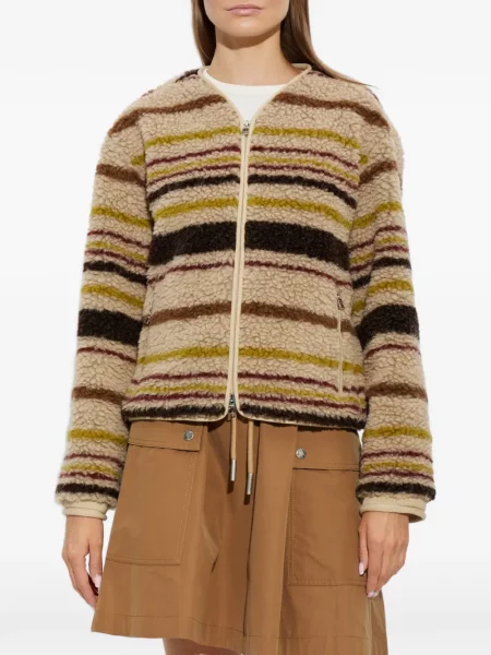 Geacă Moncler din fleece maro