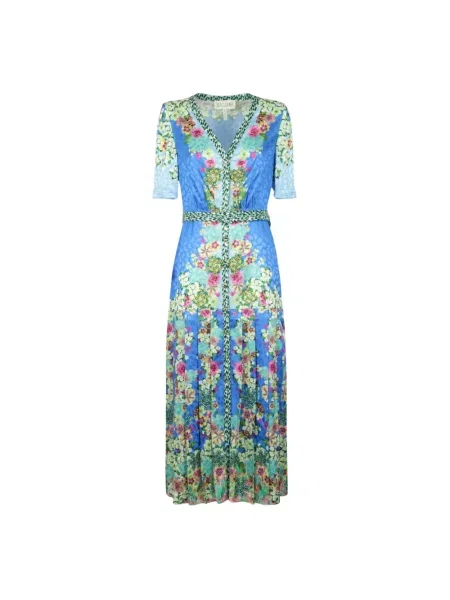 Wielobarwność sukienka koszulowa Saloni garniturowa