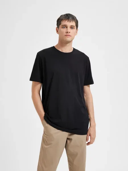 SELECTED HOMME Tricou ASPEN' negru