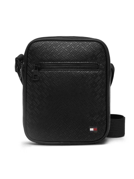 Tommy Hilfiger Maža rankinė Th Embossed Flag Mini Reporter juoda