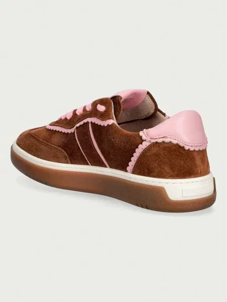 Замшевые кроссовки Valentino розовые