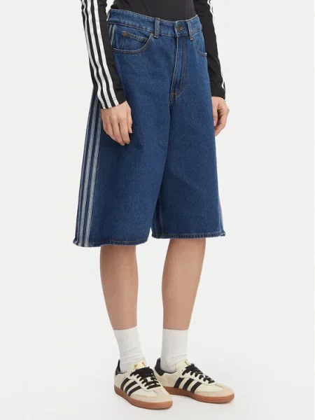 Adidas Džinsiniai šortai Firebird Jorts Oversize mėlyna