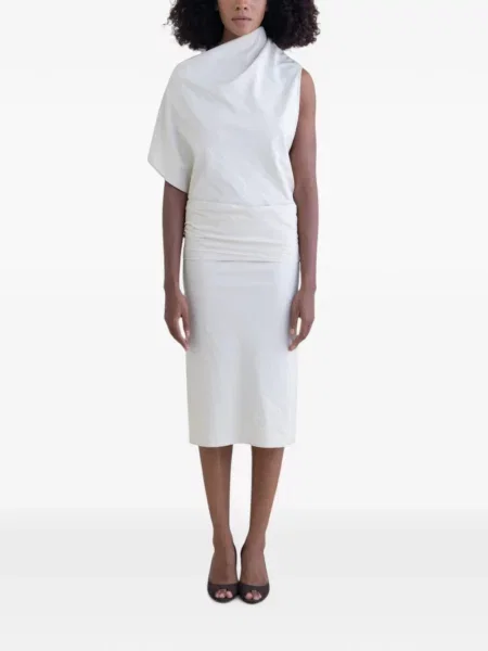 Rochie midi Belle Anna asimetrică drapată