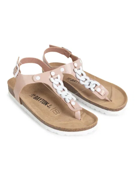 Bayton Flip-flops Astrid roz pudră alb