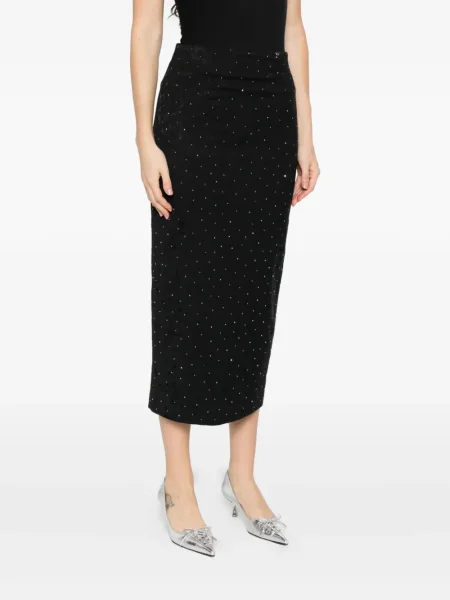 Fustă midi Nissa până la genunchi negru