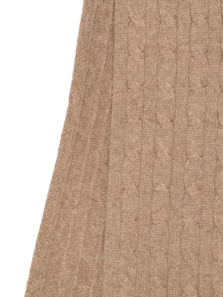 Fular Polo Ralph Lauren plisat cu broderie tricotate maro