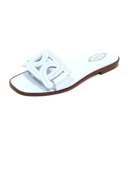 Klapki Tod's skórzane niebieskie