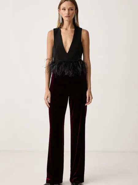 Luisa Spagnoli штани wide leg з додаванням шовку Offida