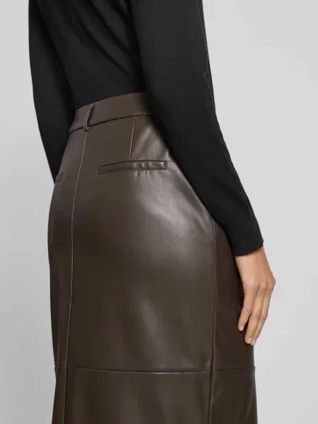 Comma Spódnica Z Imitacji Skóry braun