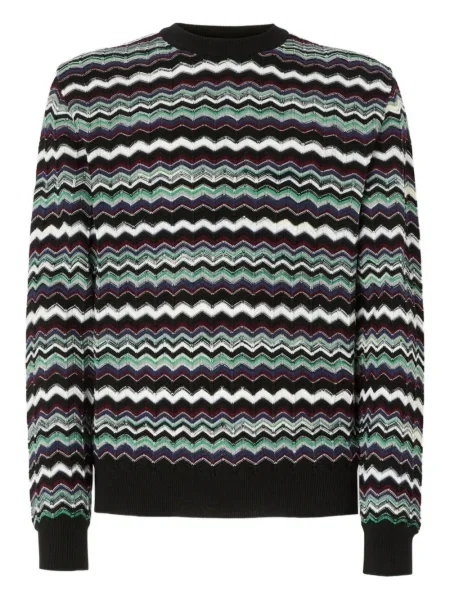 Pulover Missoni cu decolteu rotund albastru