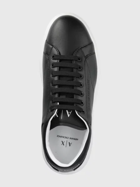 Кожаные кроссовки Armani Exchange черные