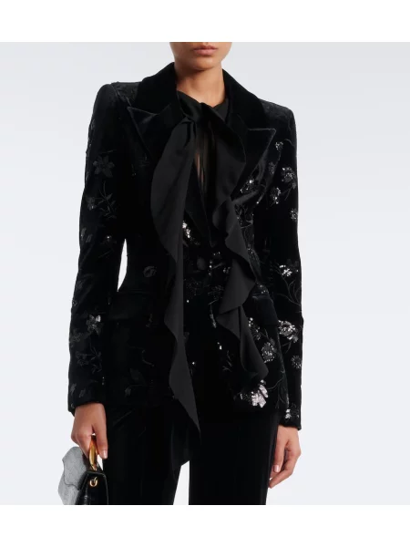 Sacou Elie Saab de catifea negru