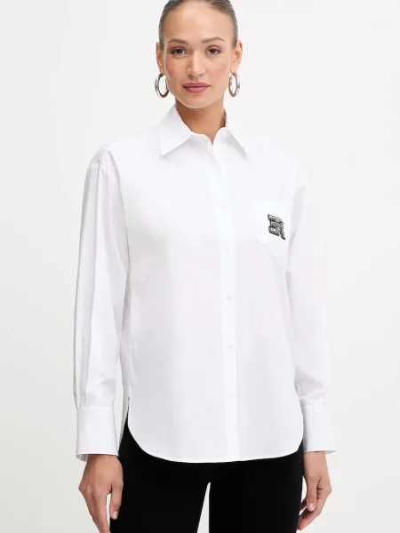 Ermanno Scervino cămașă din cu guler clasic relaxed alb