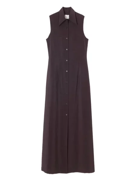 Rochie maxi Alysi fără mâneci de costum maro