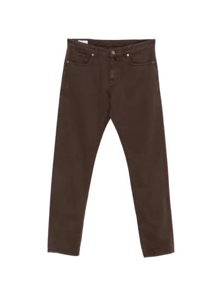 Pantaloni Incotex cu autograf maro
