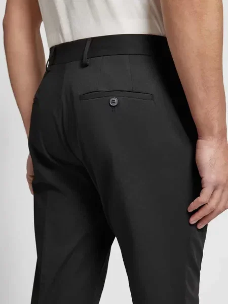 Spodnie do garnituru o kroju slim fit z zapięciem na guzik i błyskawiczny Selected Homme czarne