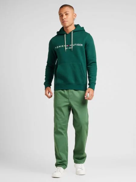 TOMMY HILFIGER Mikina námornícka modrá / tmavozelená / červená / biela zelená