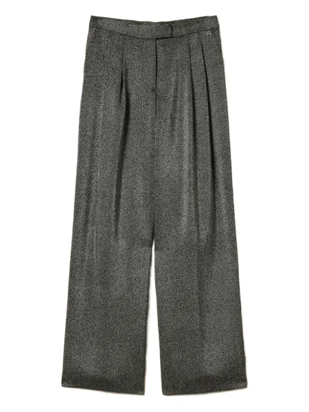 Pantaloni Twinset cu model herringbone gri