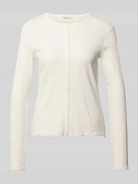 Bluzka z długim rękawem w kroju shaping fit z Mieszanka bawełny Tom Tailor Denim biała