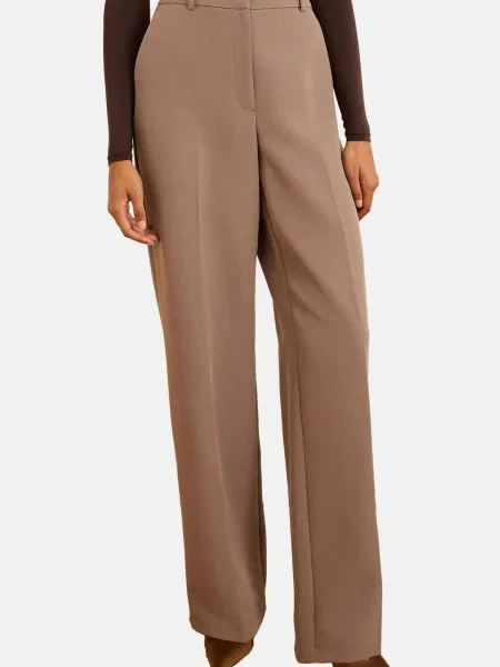 Love & roses Pantaloni cu dungă brocart