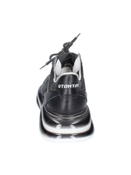 Sneakersy Stokton sznurowane skórzane czarne