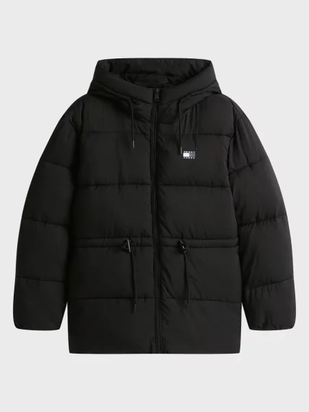 Джинсовая куртка Tommy Jeans с капюшоном черная