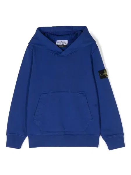 Bluza z kapturem dziecięca Stone Island niebieska