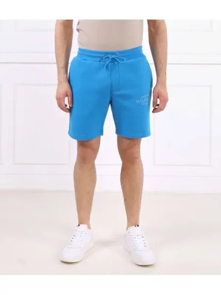 Tommy Hilfiger Pantaloni Scurți HILFIGER CURVE LOGO SWEATSHORT albastru