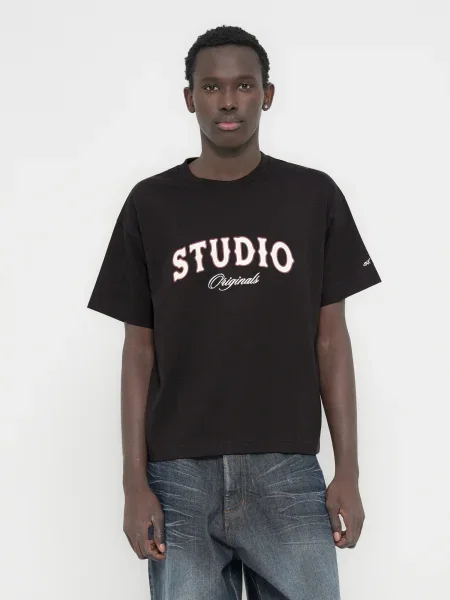 JACK & JONES Marškinėliai JORUPSTATE kremo / rusva / juoda balta