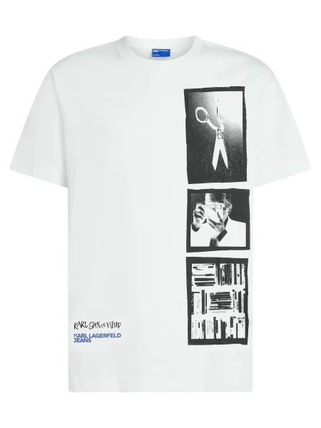 KARL LAGERFELD JEANS Tricou albastru / gri / negru alb