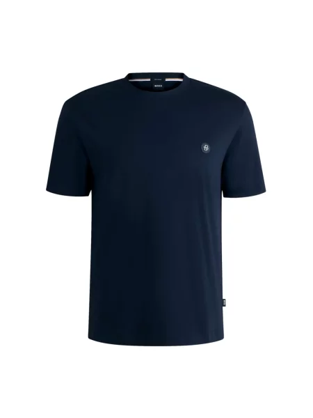 Boss Black Koszulki Mężczyzna Miękki T-shirt z monogramem niebieski