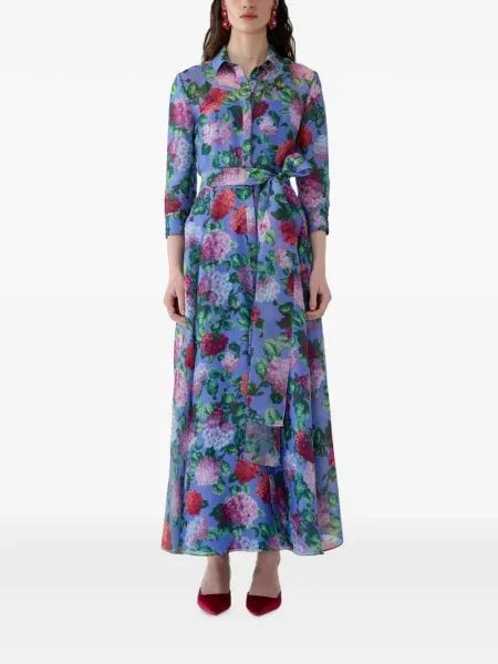 Rochie maxi Carolina Herrera cu imagine albastru