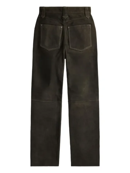 Δερμάτινο παντελόνι Ralph Lauren Rrl μαύρο