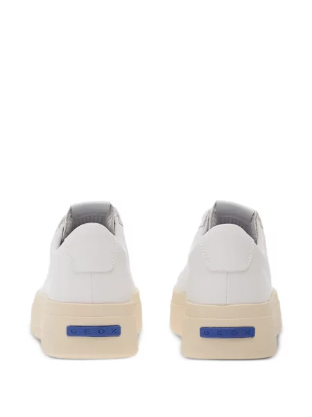 Bőr platform talpú sneaker Geox fehér