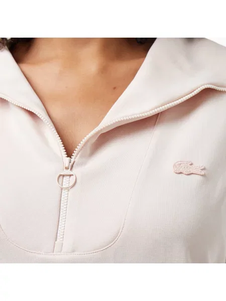 Lacoste Bluza Z Krótkim Rękawem Half Zip Jasnoróżowa różowy