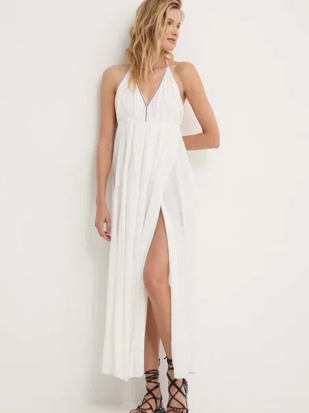 Answear Lab rochie maxi evazati alb