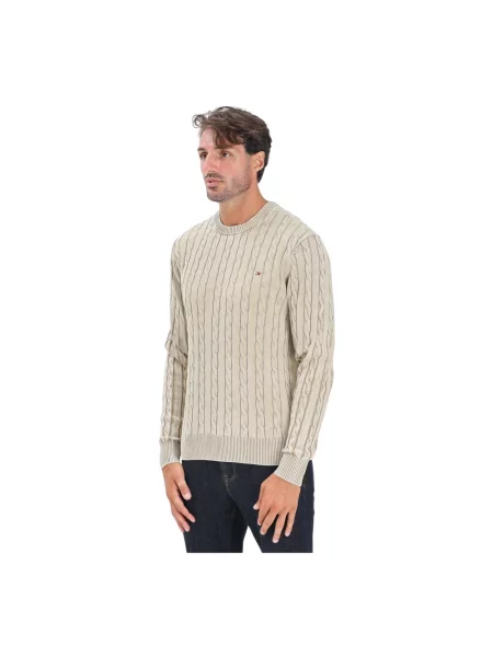 Tommy Hilfiger sweter zielony lekki beżowy