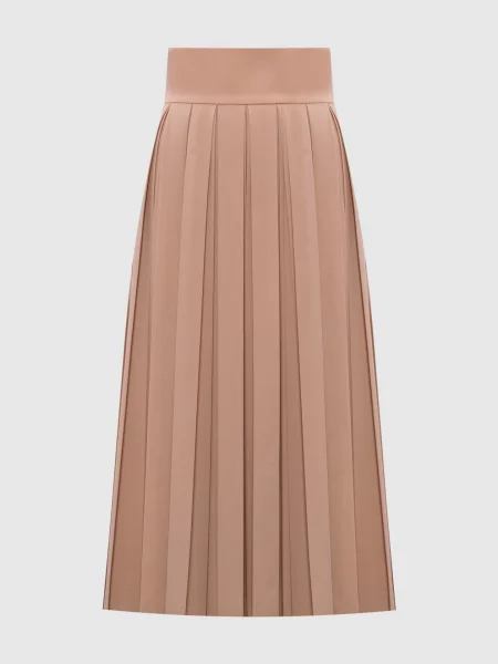Спідниця-плісе з вовни Ermanno Scervino бежева