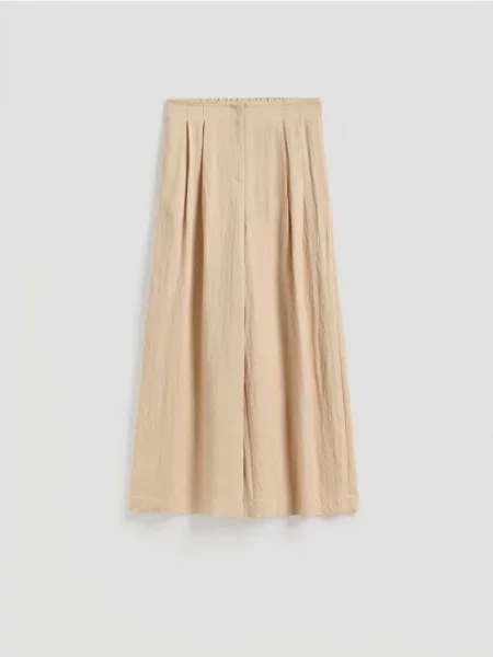 Reserved Pantaloni cu fibre Lyocell bej