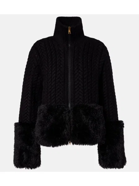 Kardigan Moncler wełniany czarny