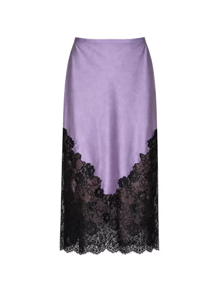 Fustă midi Fleur Du Mal din dantelă până la genunchi violet