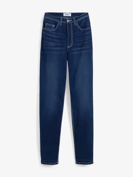 Dżinsy termiczne Straight high waist niebieskie