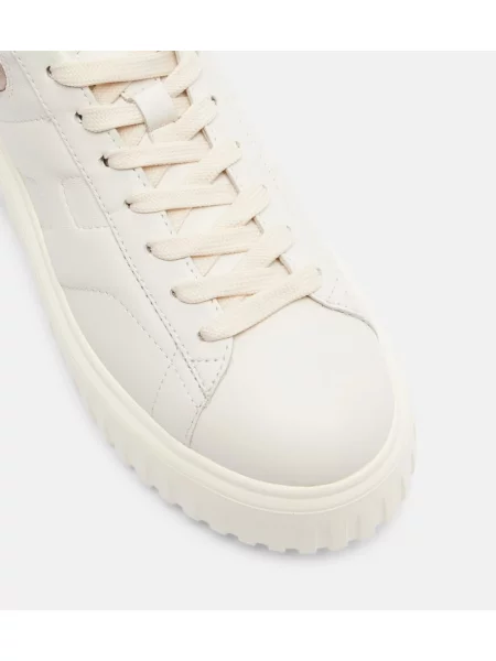 Sneakerși Hogan din piele cu dungi cu platformă alb