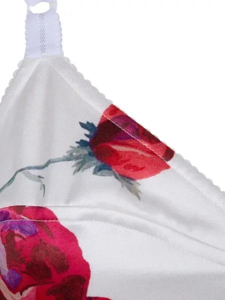 Gėlėtas raštuotas liemenėlė N°21 satininis balta