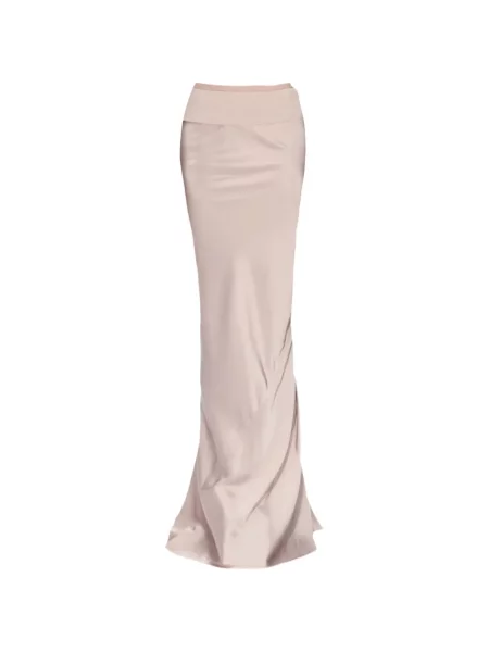 Fusta maxi Rick Owens din satin roz