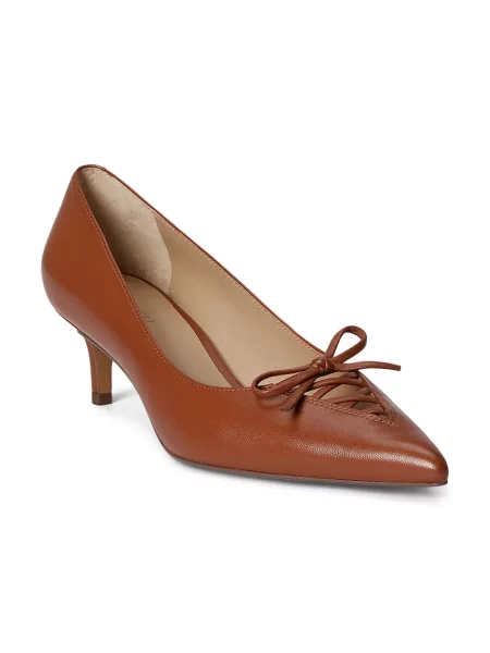 Kožené lodičky Lauren Ralph Lauren Adrienne hnedá