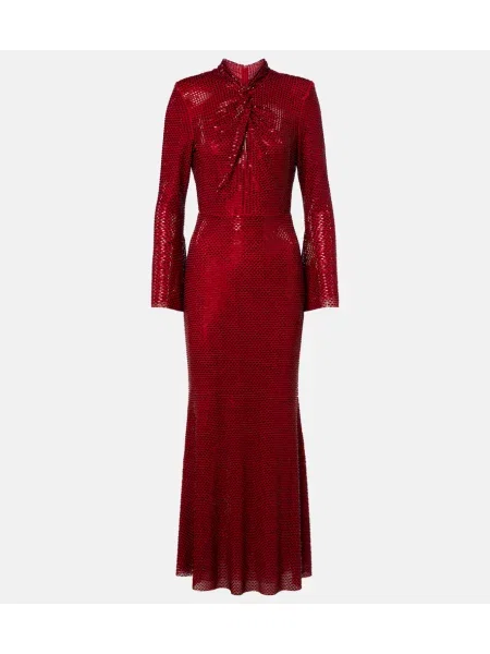 Rochie de cocktail Self-portrait plasă roșu