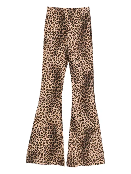 Pantaloni Maje cu imagine cu model leopard maro
