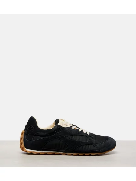 Sneakerși Bottega Veneta din piele de căprioară negru